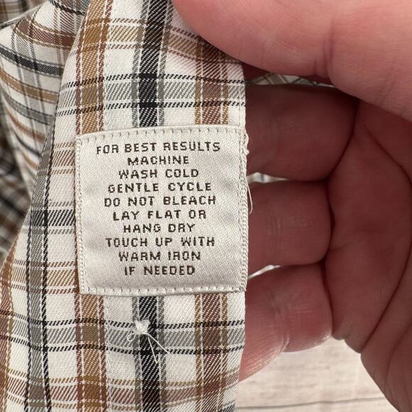 Peter Millar Plaid Button Down Shirt Men's Size XL White/Black/Beige - Picture 8 of 11